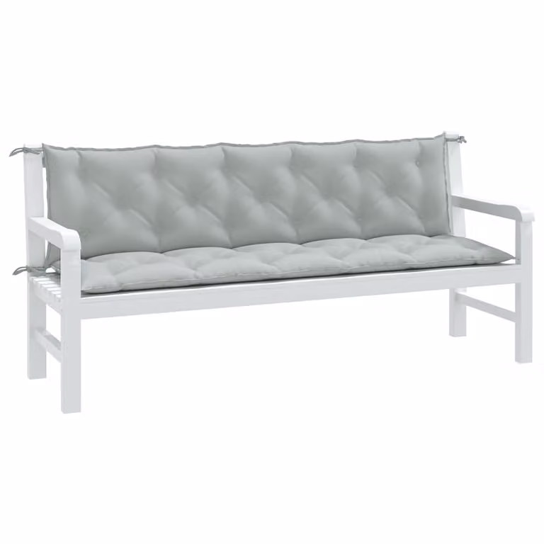 Set di 2 cuscini per panca da giardino vidaXL in poliestere, colore grigio chiaro mélange, L 180 cm x P 50 cm x H 7 cm
