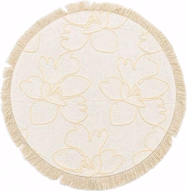 Base decorativa 38 cm con fiori beige