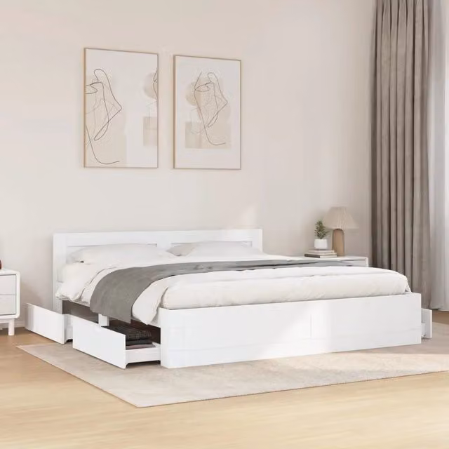 Giroletto con Testiera senza Materasso Bianco 180x200 cm 3295541