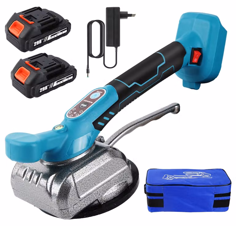 Macchina per la posa di piastrelle, con 5 velocità regolabili, alimentata a batteria, set di 2 batterie