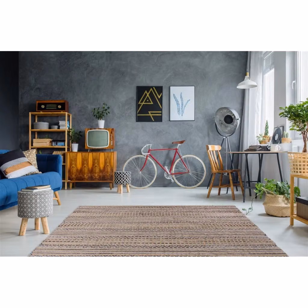 Tappeto Sienna 700 KENDRA HOME in Juta e Cotone Grigio e Beige L: 160 cm, P: 230 cm – 2
