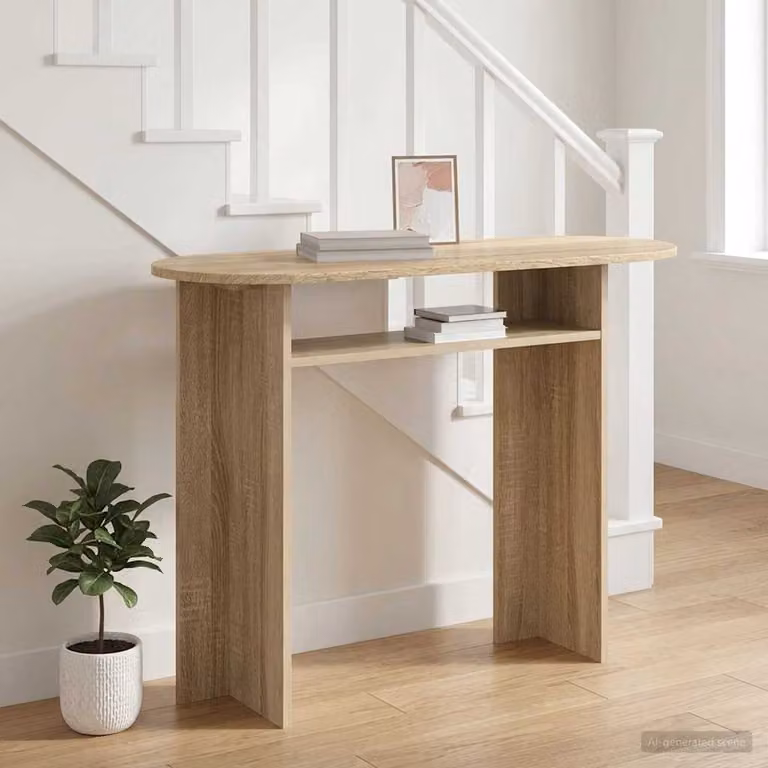 vidaXL Tavolo consolle moderno in rovere color beige e marrone L: 100 cm, P: 39,5 cm, H: 75 cm