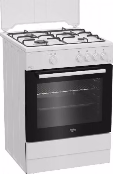 BEKO CUCINA DA ACCOSTO CM. 60, 4 FUOCHI GAS, 1 FORNO ELETTRICO, CAPACITÀ 64 L, BIANCO, 60 X 85H CM - PROFONDITÀ 60 CM - CLASSE A FBG62010DW