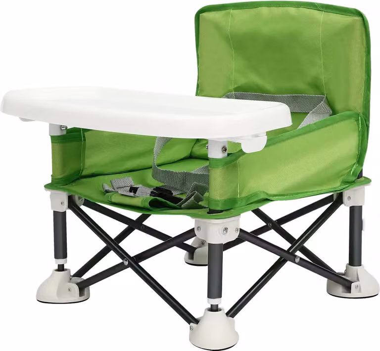 Seggiolone portatile, design pieghevole, elevata capacità di carico, verde