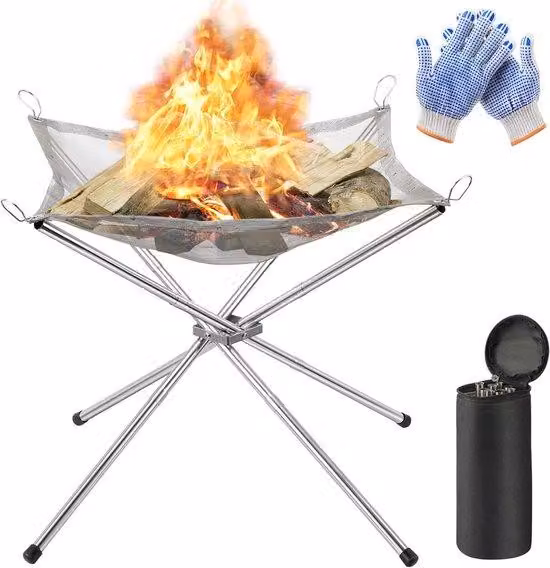 Set barbecue compatto e portatile con guanti resistenti al calore e borsa da viaggio