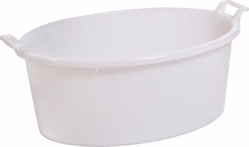 Bacinella ICS P12155, 22 litri, 55 cm, bianca, ovale, con manici