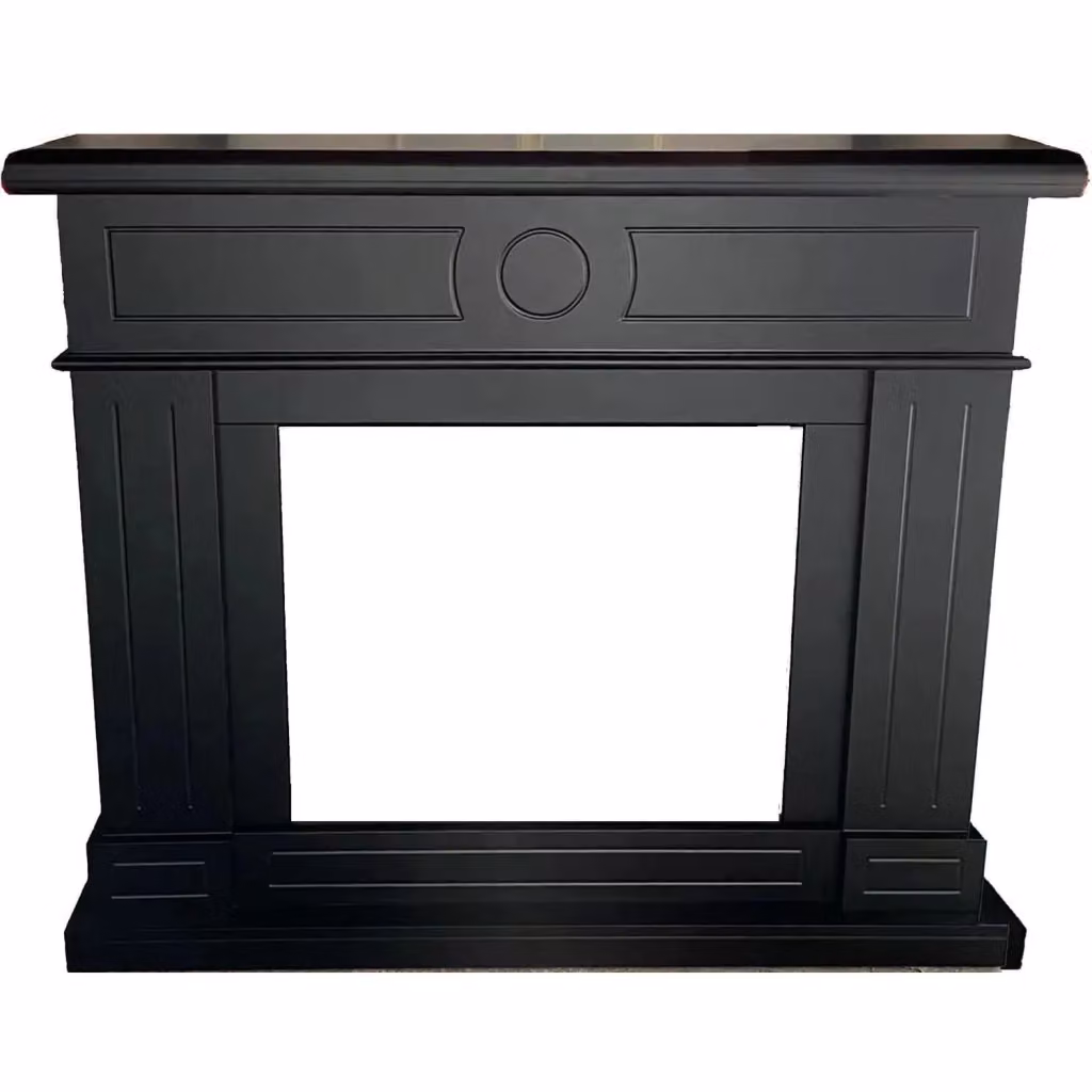 Cornice Camino Lipari Sined Nero per Inserto Elettrico o Bruciatore in MDF, L 109,0 cm x H 95,0 cm x P 21,5 cm – 2