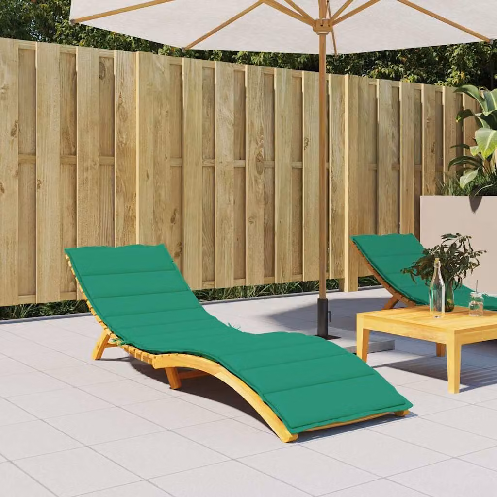 vidaXL Cuscino per Lettino Verde in Tessuto Oxford Idrorepellente e Traspirante L/P/H: 200 x 50 x 3 cm