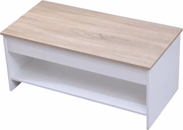 Tavolino bianco e legno HEDDA