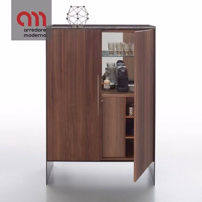 Credenza Bristol Bar Alivar noce canneté