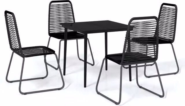 Set da pranzo da giardino mobile da esterno 5 pz nero 02_0013895