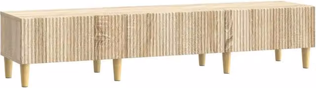 Mobile TV-Credenza Moderno Design In in Rovere Sonoma, Colore Marrone e Beige, L: 147 cm, P: 34,5 cm, H: 30 cm