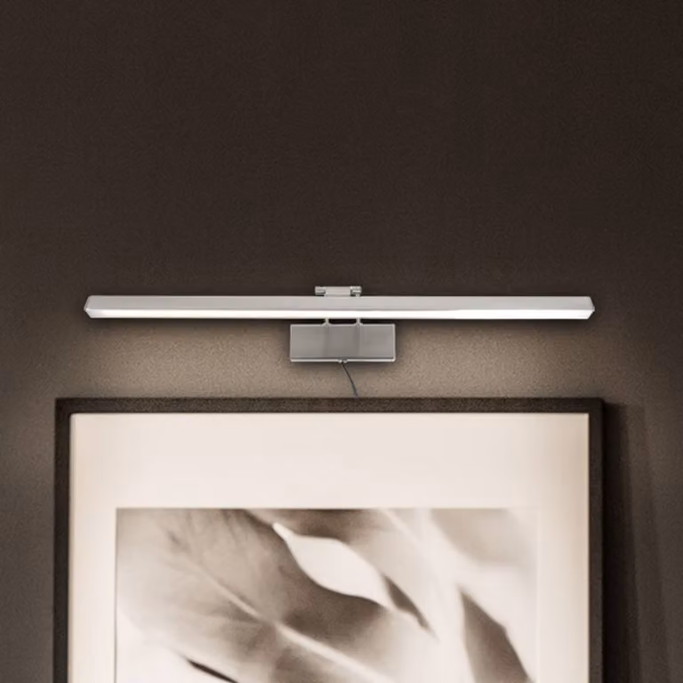 Steinhauer Applique a LED Litho, acciaio, metallo, CCT, larghezza 60 cm dimmerabile, Alluminio / Grigio / Zincato, Soggiorno / Sala da pranzo, Metallo, Applique