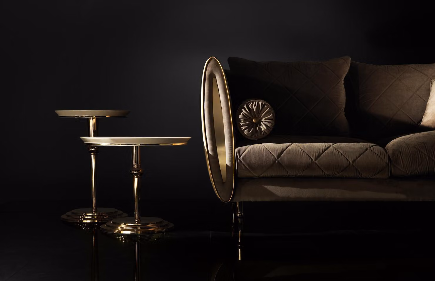 Beistelltisch Tisch Rundtisch Couchtisch royal Designer Möbel designer Edelstahl