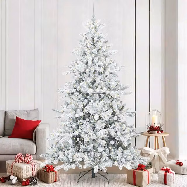 Albero di Natale artificiale bianco con luci LED vidaXL, Altezza: 240 cm