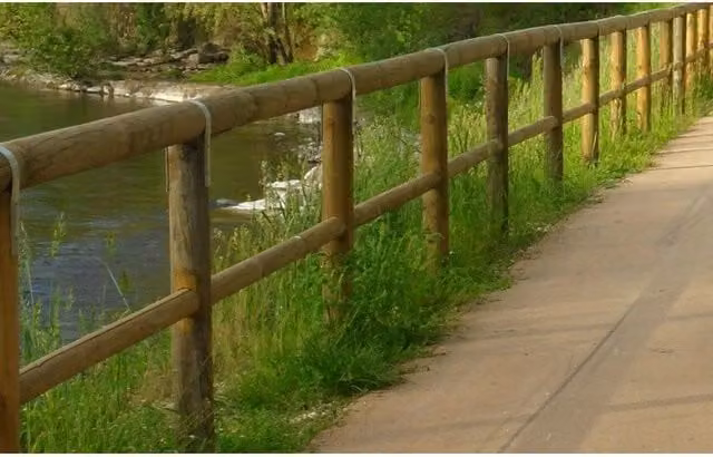 Recinzione in legno impregnato 20 pezzi con foro e incavo lunghezza 200 cm per giardino - Esterni da Vivere