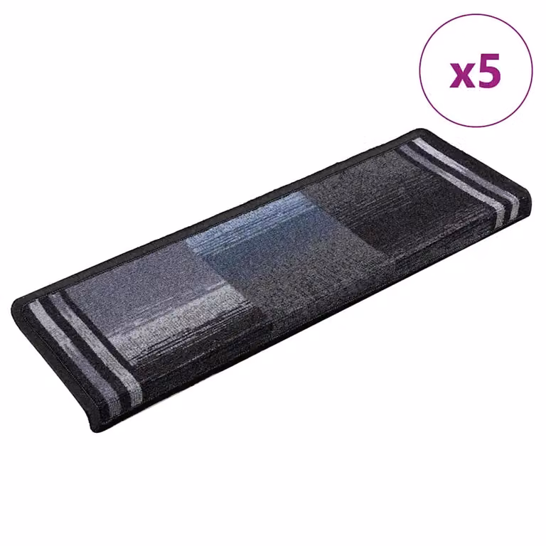 vidaXL Tappetini per Scale Autoadesivi 5 pz 65x21x4 cm Nero e Grigio