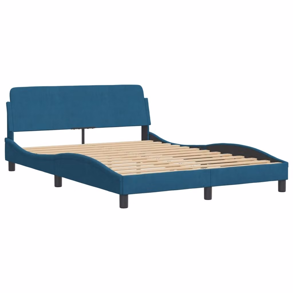 Giroletto con Testiera Dover Blu 140x200 cm in Velluto