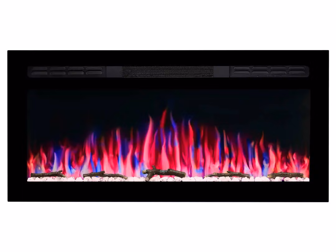 ArtiFlame AF37WR: caminetto elettrico da incasso con potenza termica di 1800 W, effetto fiamma realistico, illuminazione a LED, telecomando, timer, colore nero