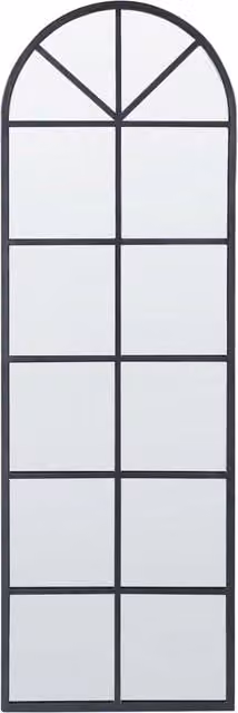 Specchio da parete rettangolare BELIANI in metallo e vetro nero stile industriale L: 40 cm, H: 120 cm