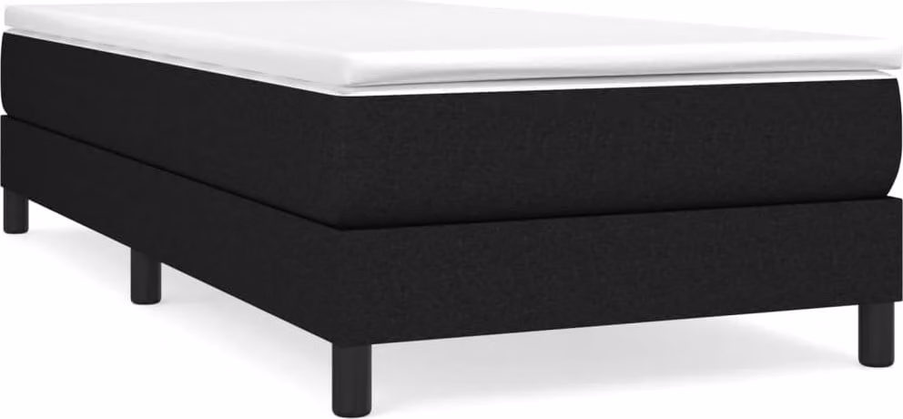 Giroletto a Molle con Materasso Nero 90x200 cm in Tessuto