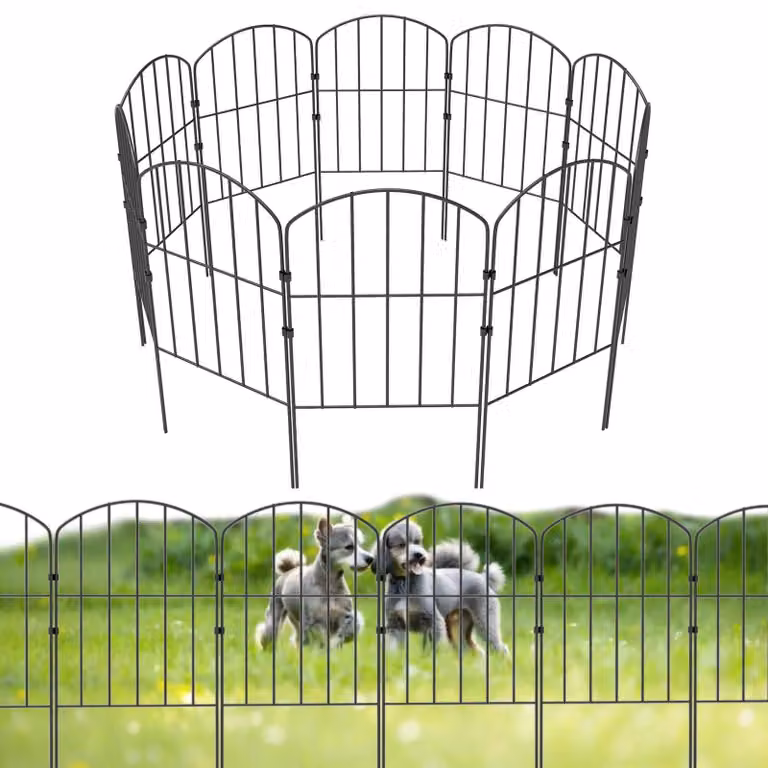 Inovra - Recinzione decorativa per giardino - Acciaio inossidabile - Barriera per animali - Pannelli di recinzione - Recinzione per esterno - 61 x 33 cm (altezza x lunghezza) - Pannello di recinzione