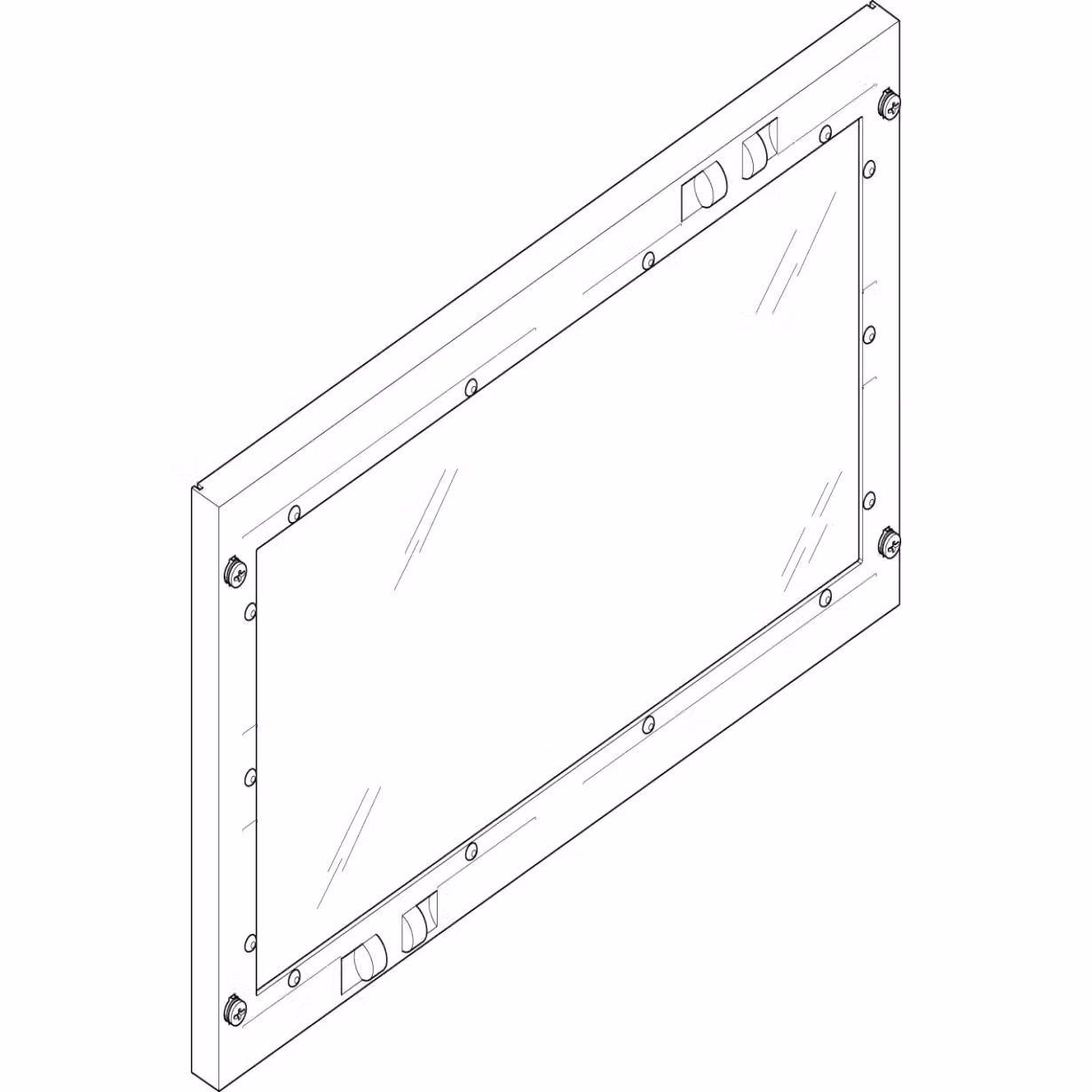 Piastra di copertura ABN 500x300 mm, 2 FB/2 RE, chiusa con finestra di ispezione FAS22N
