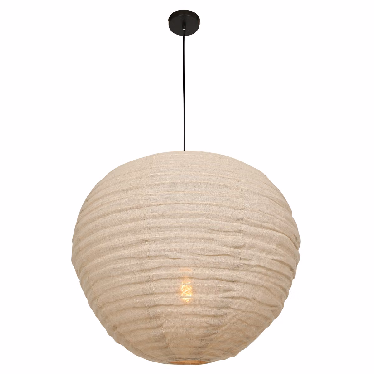 Lampada a sospensione - beige - Bangalore - metallo tessile - Ø 70cm - E27 - 2136B - Anne Lighting
