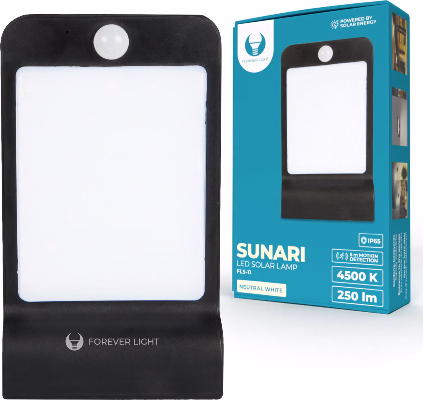 SUNARI FLS-11 36*SMD PIR 5W 400lm 6000K 2000mAh Li-Ion Forever Light lampada LED solare