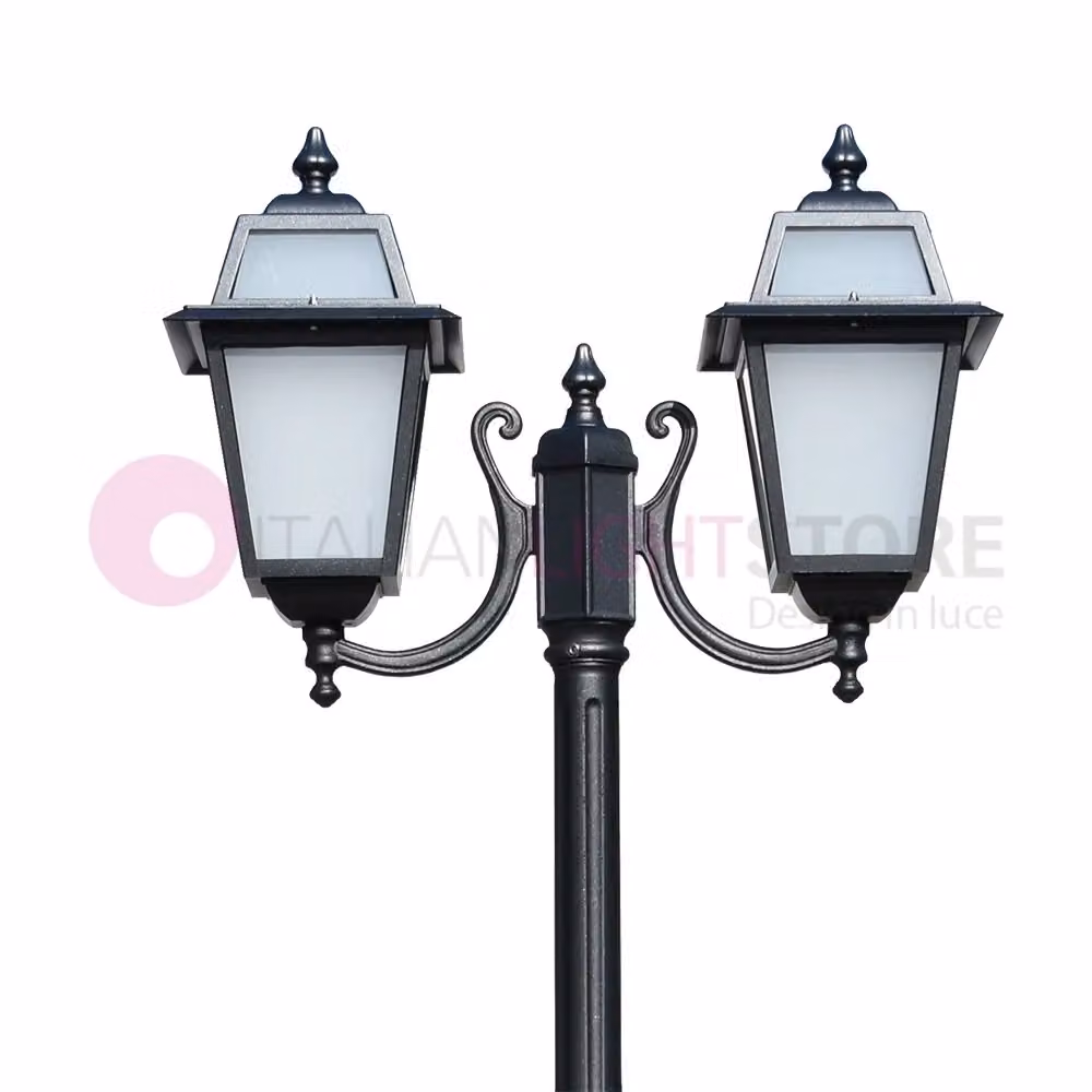 Lampione da esterno Artemide modello lanterna classica a 2 luci, colore antracite, Altezza: 238 cm – 2