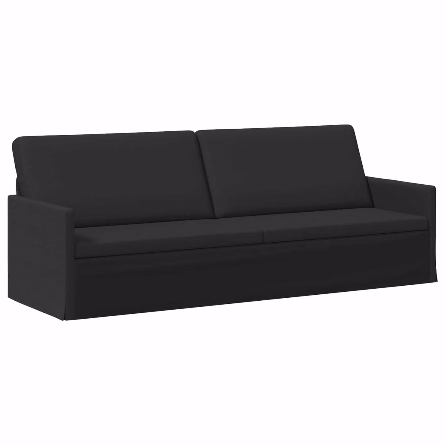 Divano a 3 posti vidaXL in tessuto nero con struttura in metallo per soggiorno L 220 cm x P 81 cm x H 82 cm