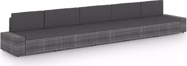Maison Exclusive - Set da giardino 5 pezzi con cuscini grigio in polyrattan