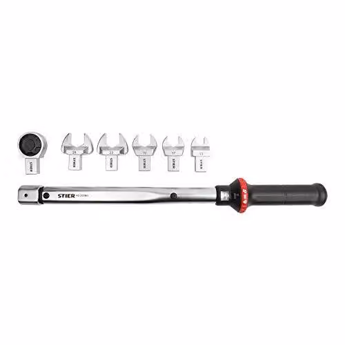 Stier Multi + 62125128 Chiave dinamometrica 40-200 Nm Set di 7 pezzi con utensili di fissaggio e bussola quadra