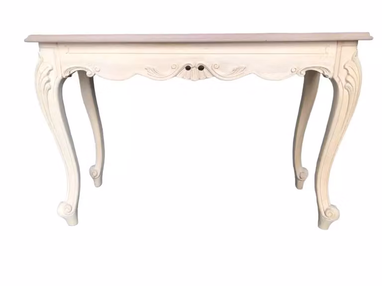 Consolle classica barocca in legno grezzo Mobili 2G L/P/H: 121 x 42 x 80 cm