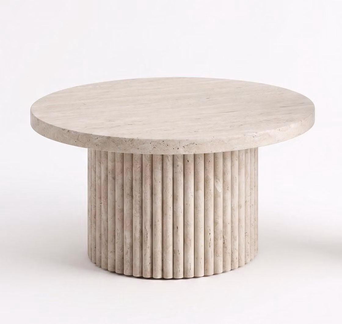 Tavolino da divano, color beige, stile moderno, confortevole, minimalista, funzionale