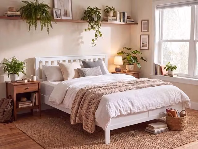 Letto Beliani in legno di pino bianco laccato in stile scandinavo L: 160 cm, P: 200 cm – 1