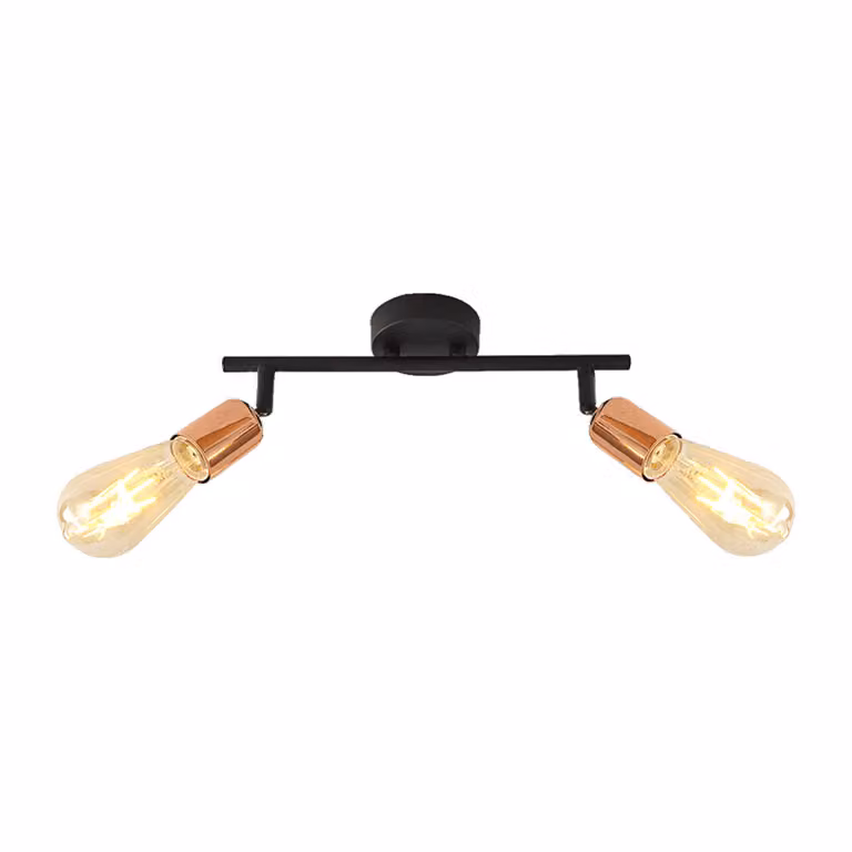 Plafoniera DARIA 2xE27/40W, nero / rame L: 300, L: 80, H: 150, attacco E27, dimmerabile