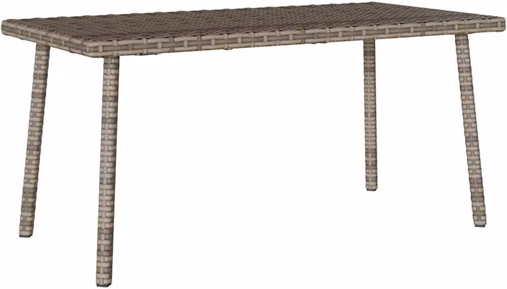 Tavolino da Giardino Rettangolare Grigio 80x40x37 cm Polyrattan