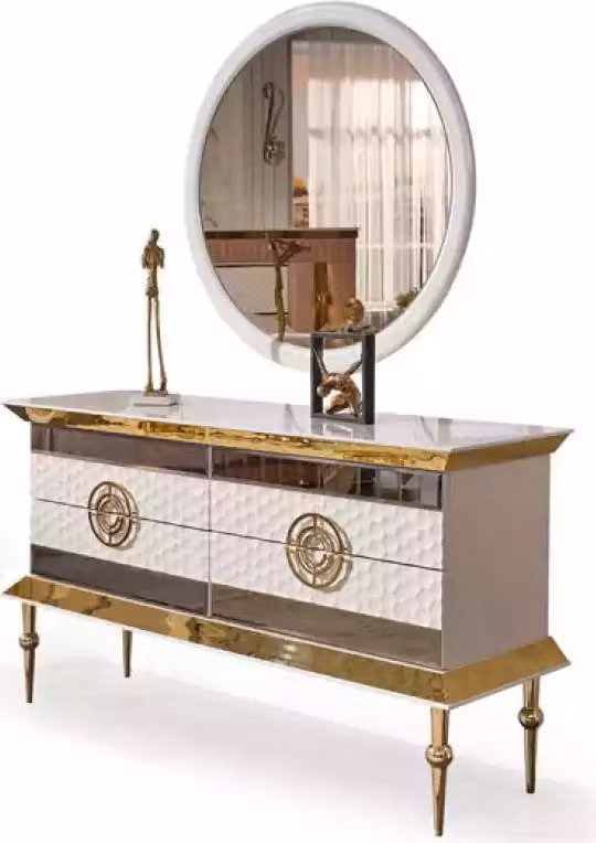 Moderner Schminktisch Holz Kommode Schlafzimmer Möbel Weiße Konsole