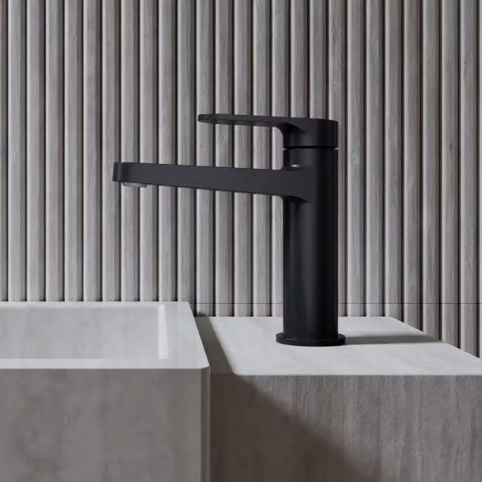 Rubinetto monocomando per lavabo della serie Steinberg 343, senza tappo di scarico, altezza 16,2 cm