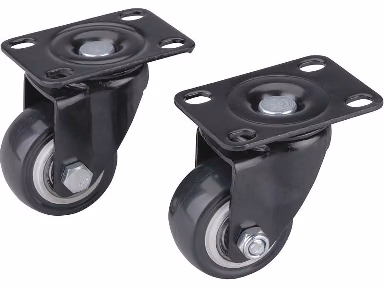 Ruote girevoli con cerchio in PVC, set di 2, diametro 40 mm