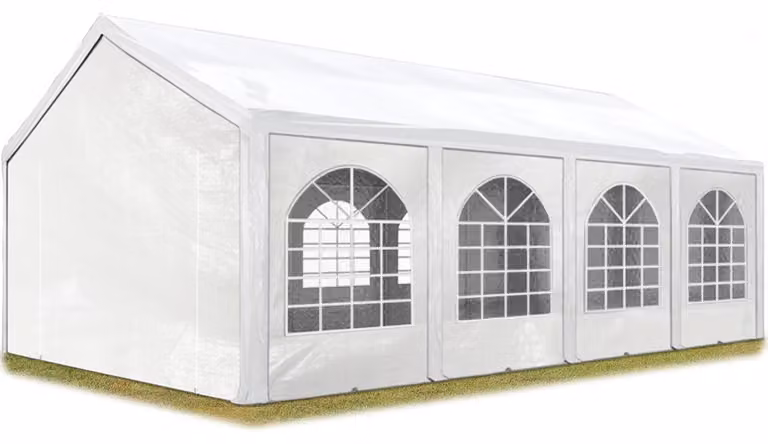 TOOLPORT Tendone per feste 3x9 m Gazebo party per sagre, mercati 450 N bianco impermeabile protezione UV
