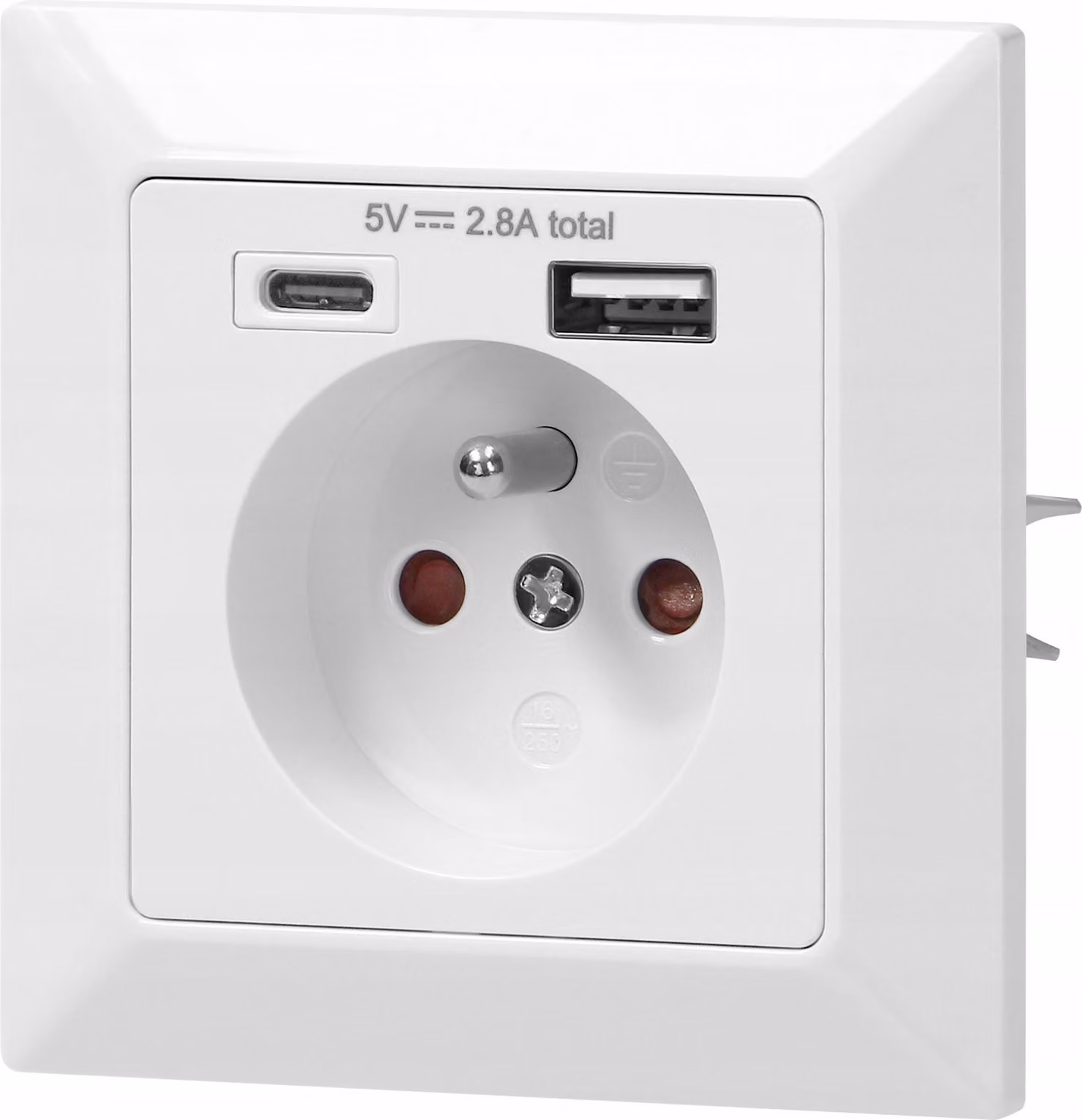 ORNO | Presa Da Incasso OR-AE-13232 - Bianca - 2x USB A/C - Moderna - Ricarica Di Dispositivi Mobili