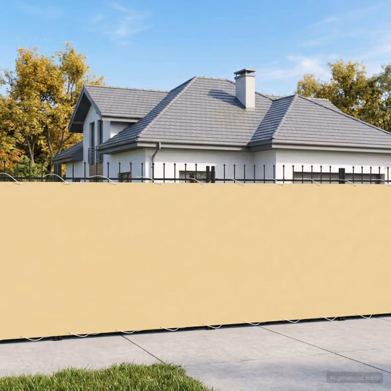 Schermo di privacy per balcone vidaXL in poliestere, colore sabbia, L: 800 cm, H: 150 cm