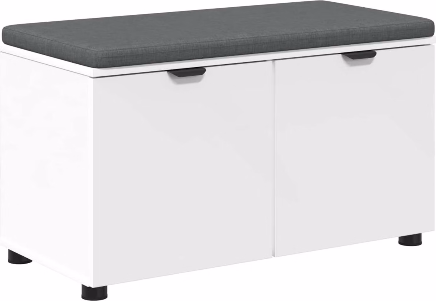 Panca per ingresso con cuscino con porta Bianco 80 x 38 x 46 cm