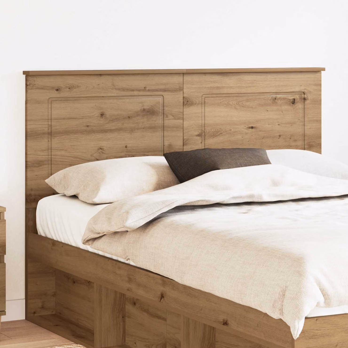 Testiera per letto vidaXL in legno ingegnerizzato rovere marrone con design minimalista