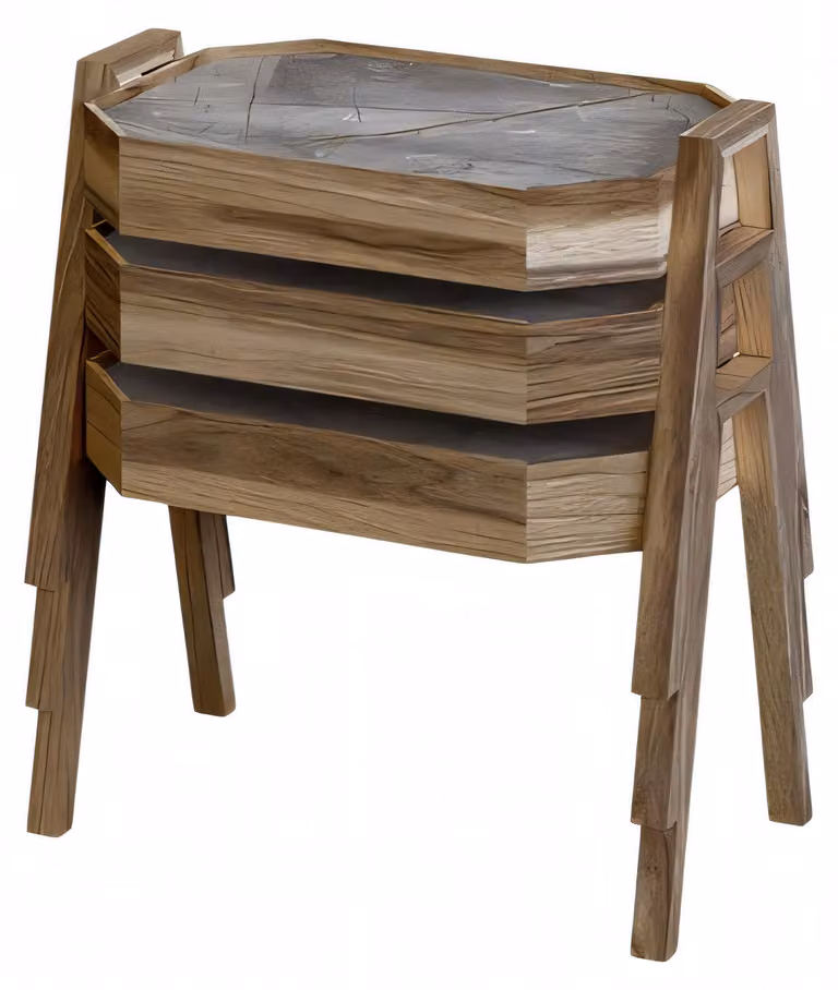 Couchtisch-Set Braun Holz Modern Elegant Wohnzimmer
