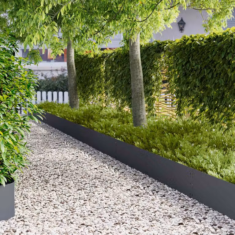 Set di 20 bordure per prato vidaXL in acciaio colore antracite, 100 x 30 cm