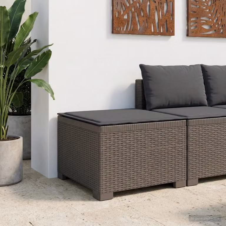 Divano da giardino singolo vidaXL con cuscino in aspetto rattan color antracite