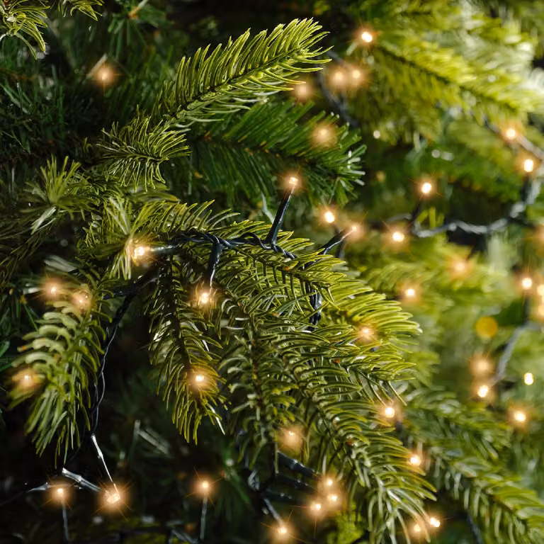 Fiaccole a LED - Fiaccole natalizie - 500 LED color ambra - L: 11m - 8 modalità/ timer - per uso esterno